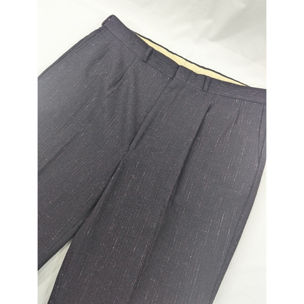 Vintage Le Tigre 38x35 Wool Dark Purple Pants Matrix 100% Wool 80s 90s *